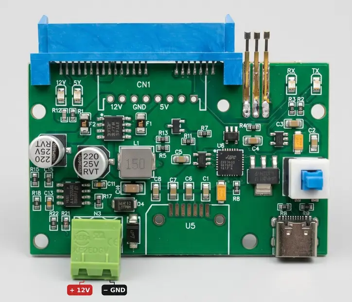 الترمنال كامل: سوكت ساتا، بوجو بن، USB-C ودخل 12V
