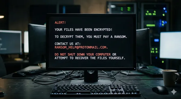 ملفاتك مشفرة وامتدادها تغير؟ دليلك لفهم فيروس الفدية (Ransomware) وكيفية التصرف